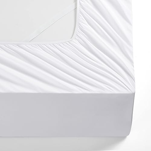 Miniatura 8 de Manyshofu Sábana bajera de bolsillo extra profundo tamaño California King  Sábana bajera de 1800 hilos de profundidad de hotel de hasta 24 pulgadas,