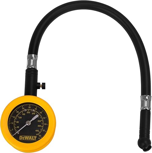 Miniatura 3 de DEWALT Manómetro de dial analógico con válvula de purga, manguera de 12 pulgadas y mandril giratorio (DXCM032-0149)
