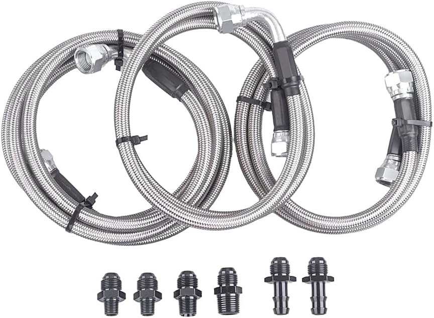 47RE Transmission Cooler Lines Kit Heavy Duty Hose Compatible with Dodge Ram 2500 3500 5.9L with 47RE 1996 1997 1998 1999 2000 2001 2002