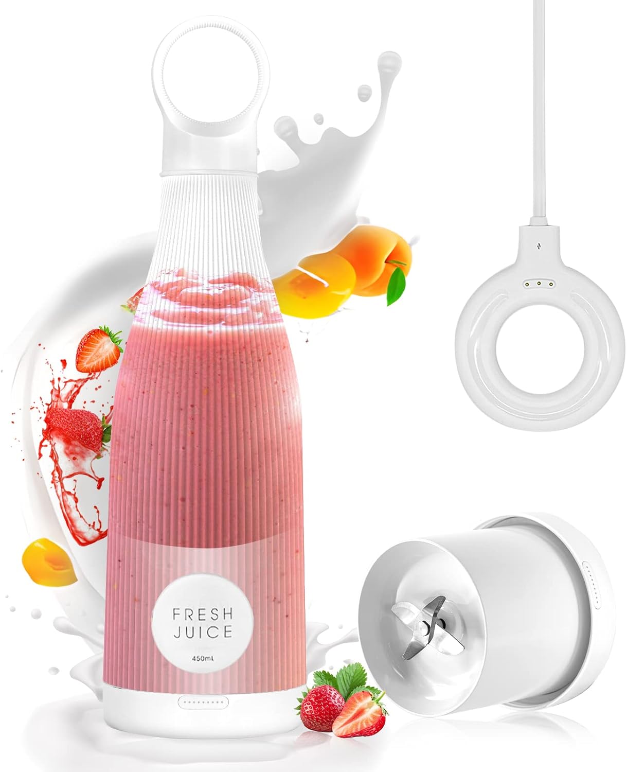 Portable Blender, 450ml Small Blender for Shakes and