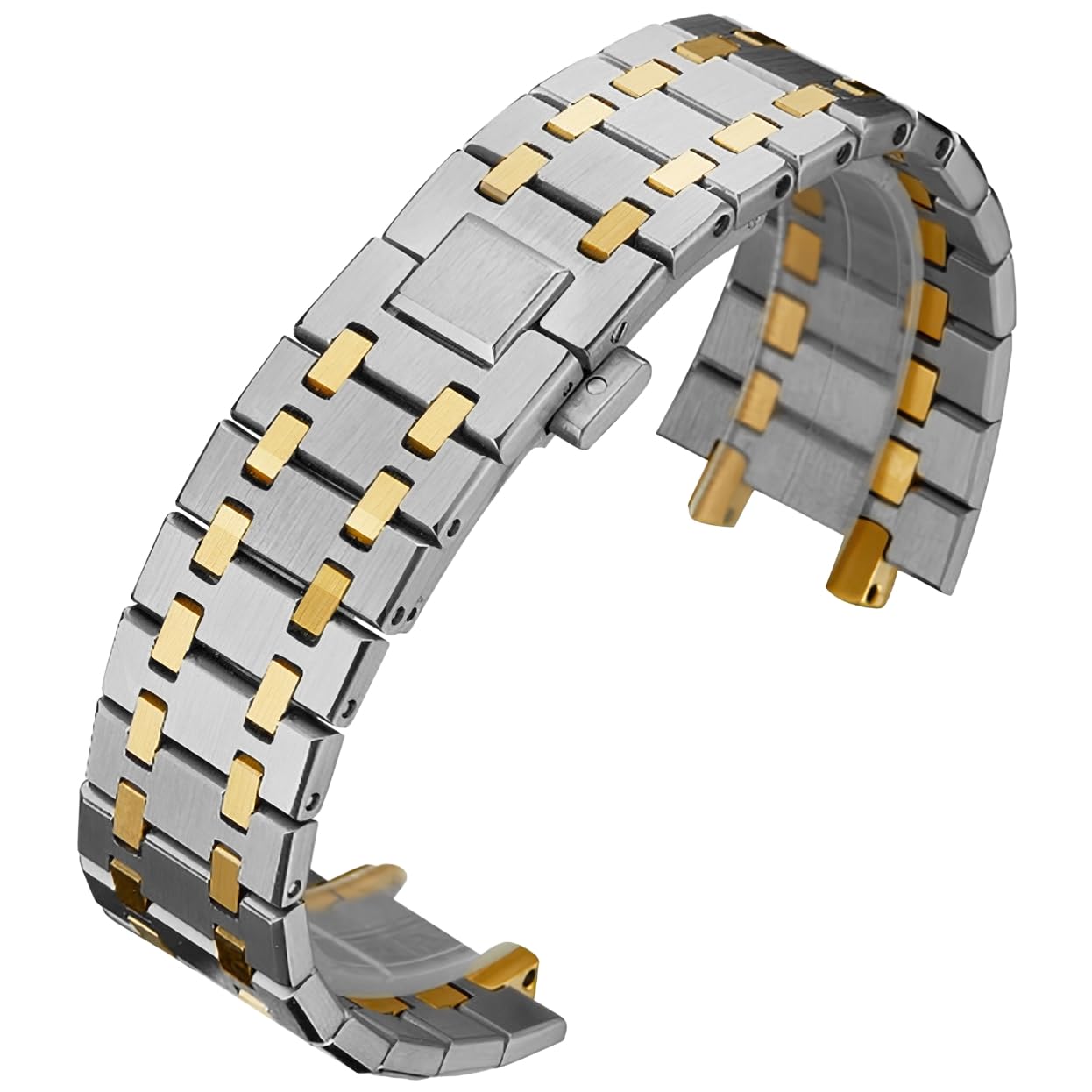 Bracelets de rechange pour Audemars Piguet Bracelet Royal Oak en acier inoxydable 26 mm (acier et doré)