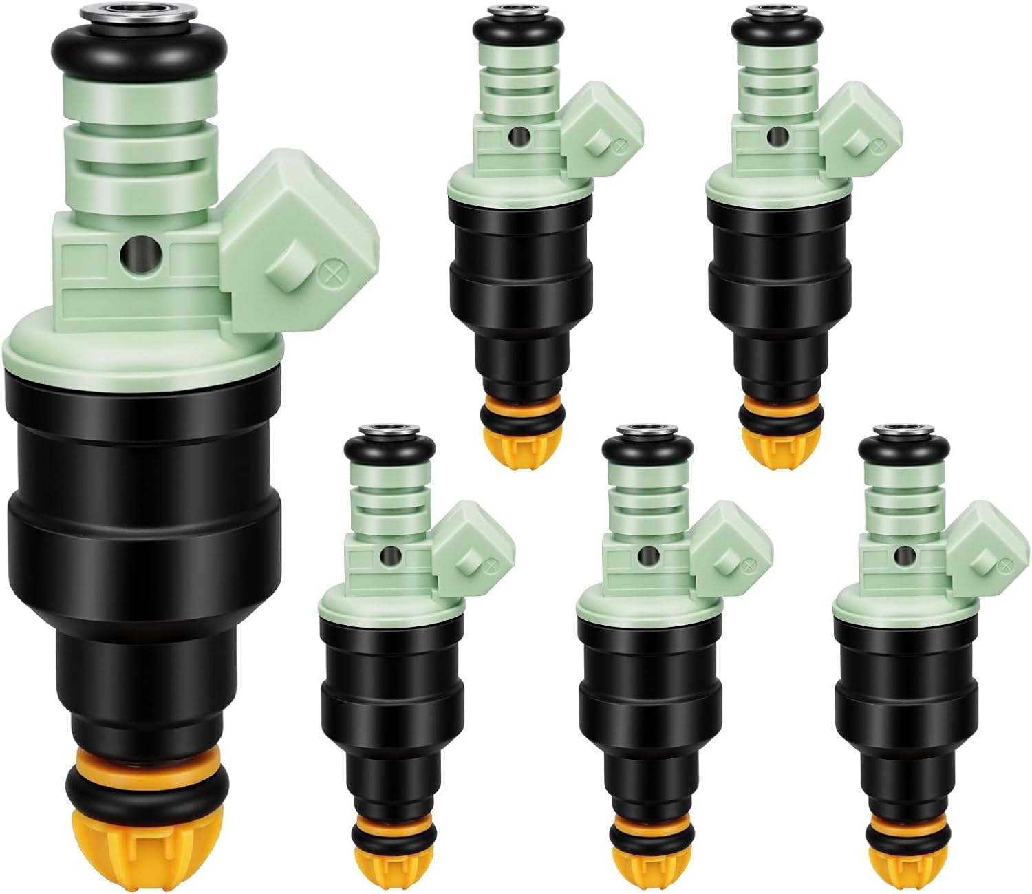 1991-1995 6Pcs Fuel Injectors Compatible for BMW 325i 1992-1995, 325is 1992-1994, 525i 1991-1995, 525iT 1993, M3 1995 Replace 0280150415