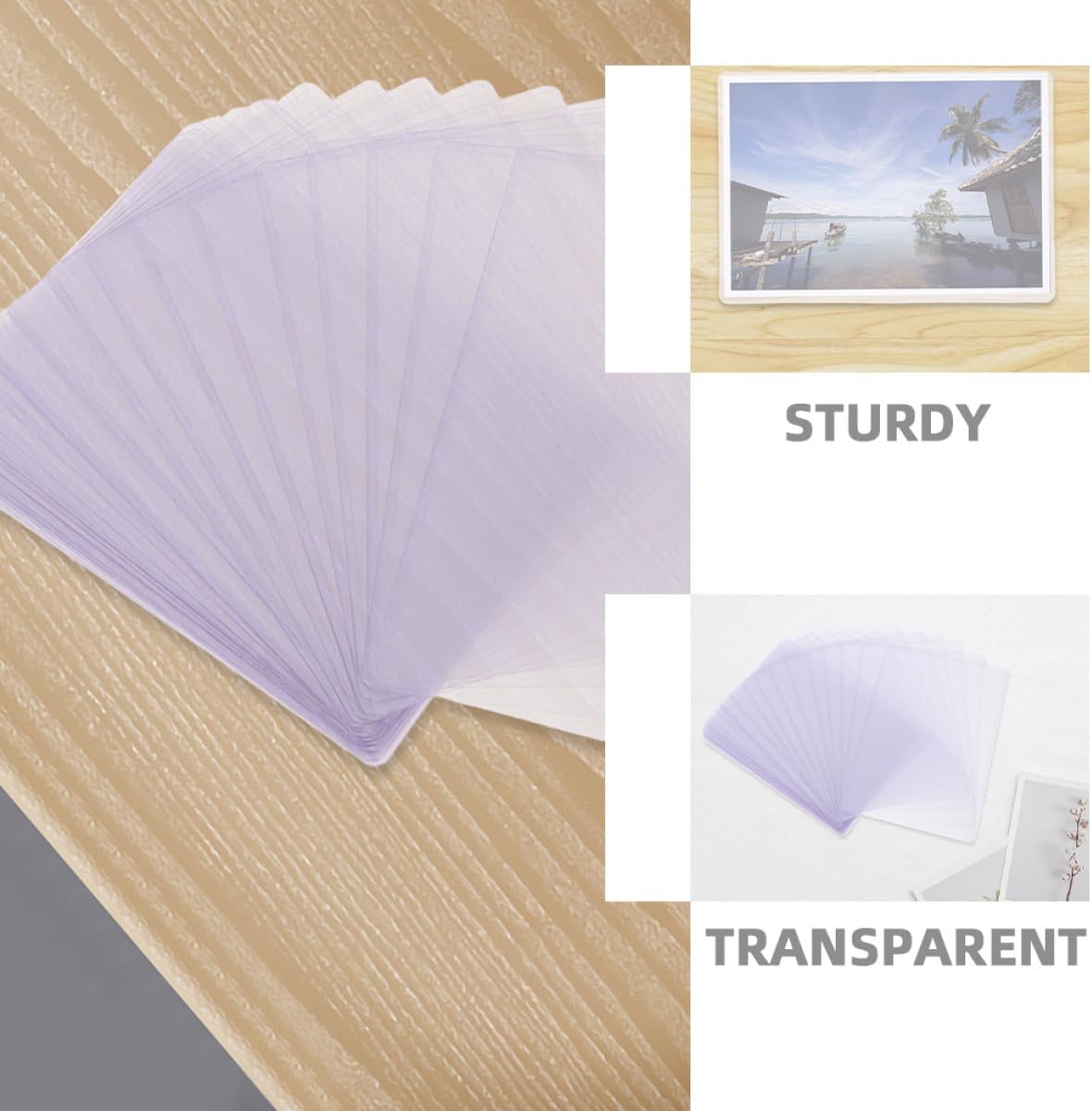 Zerodeko 50pcs B6 Hard Plastic Card Sleeves Photo Sleeves Protective Covers for Postcards and Photo Display in Office and School Use