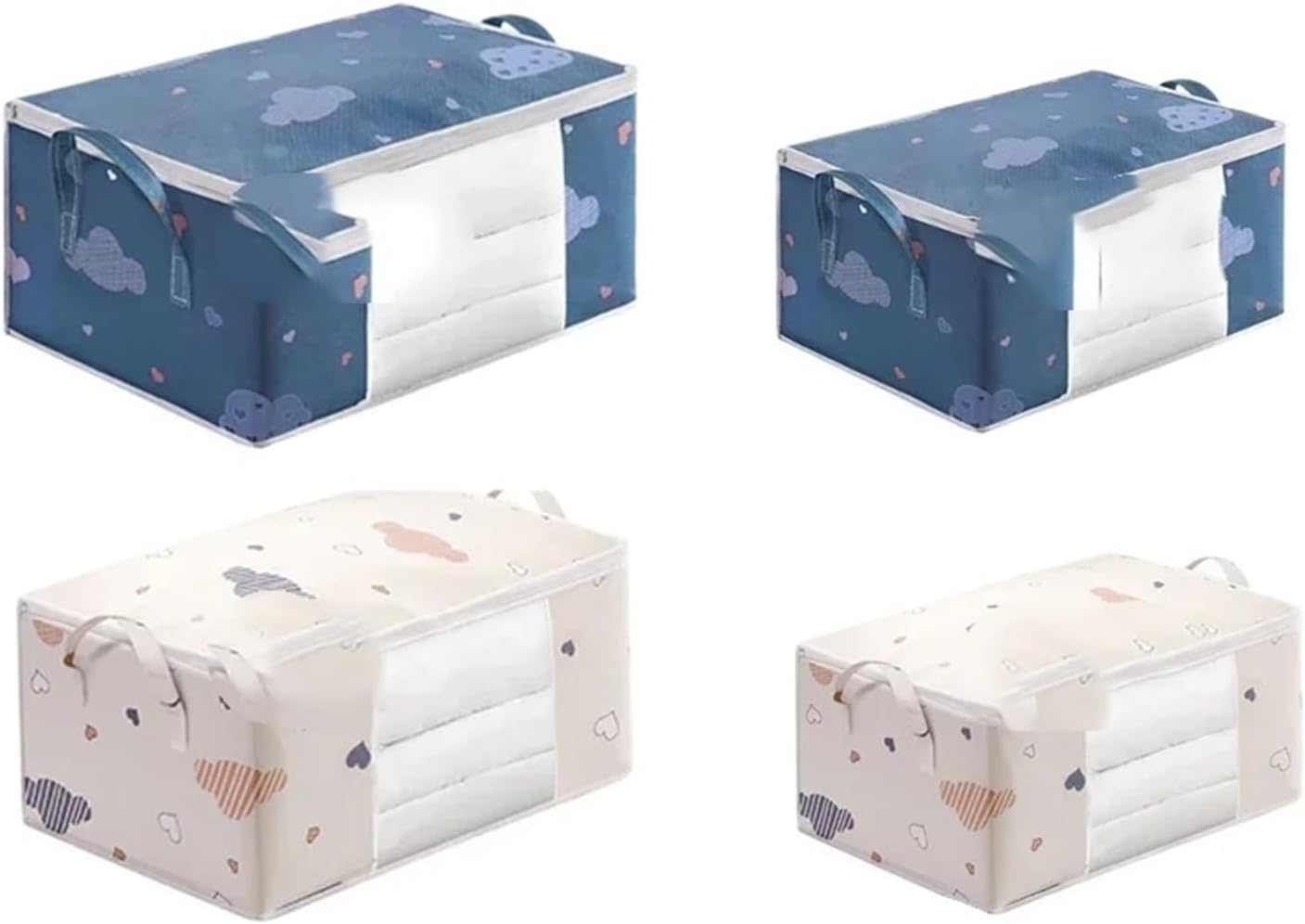 Clothes Luggage Sorting Storage Bags Space Saving Bag Organizer For Moving Blanket Foldable(4pcs)