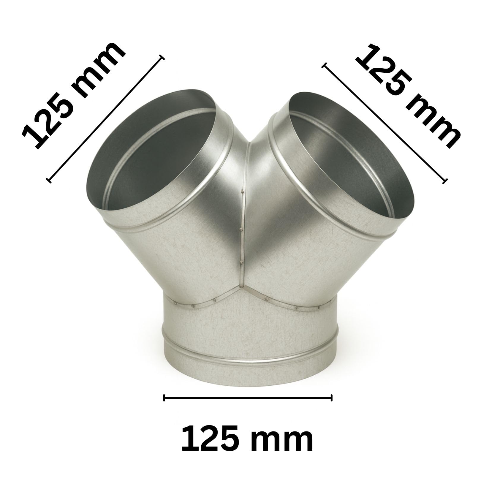 Weedness Connecteur Y 125 mm métal pour ventilateur de culture conduit filtre à charbon