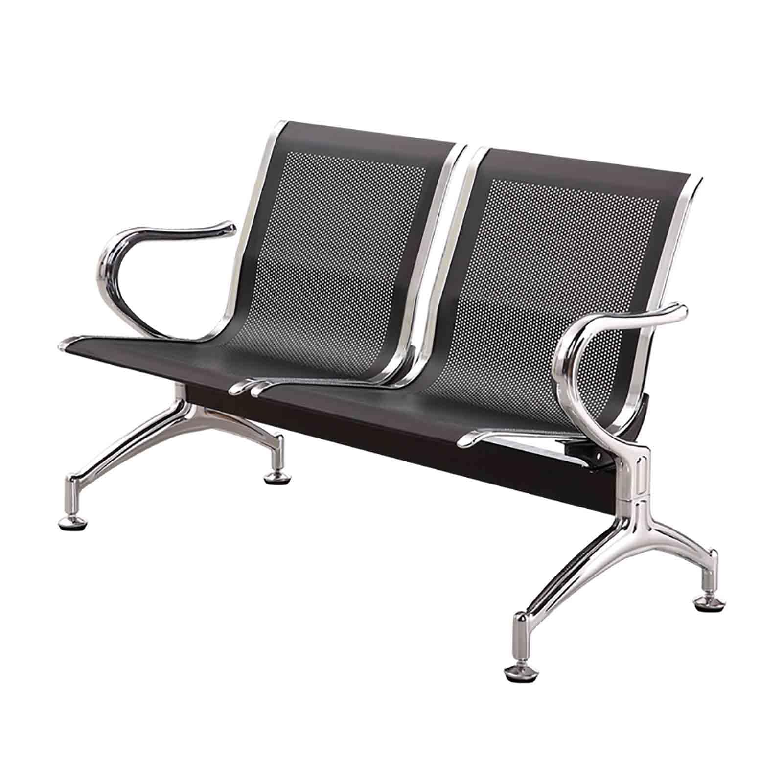 SnamicE Durable and Comfortable Waiting Room Bench Chair for Airports, Banks, Salons, and Conference Halls,Green,Black