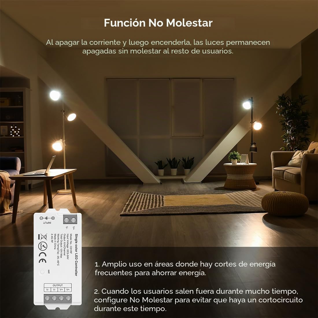 SEZO 2.4G RF Controlador LED Monocromático C01RF y RC01RFB 4 Zonas Mando a Distancia Inalámbrico Control de Grupo Brillo Ajustable para FCOB 3528 tiras LED Monocromáticas