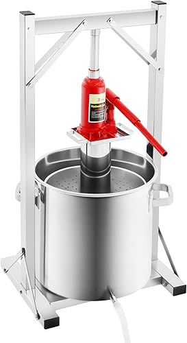 Miniatura 10 de Prensa de vino de sidra de frutas de 3.20 galones, máquina manual de jugo de acero inoxidable de 12 litros con gato hidráulico, jugo de sidra de uva