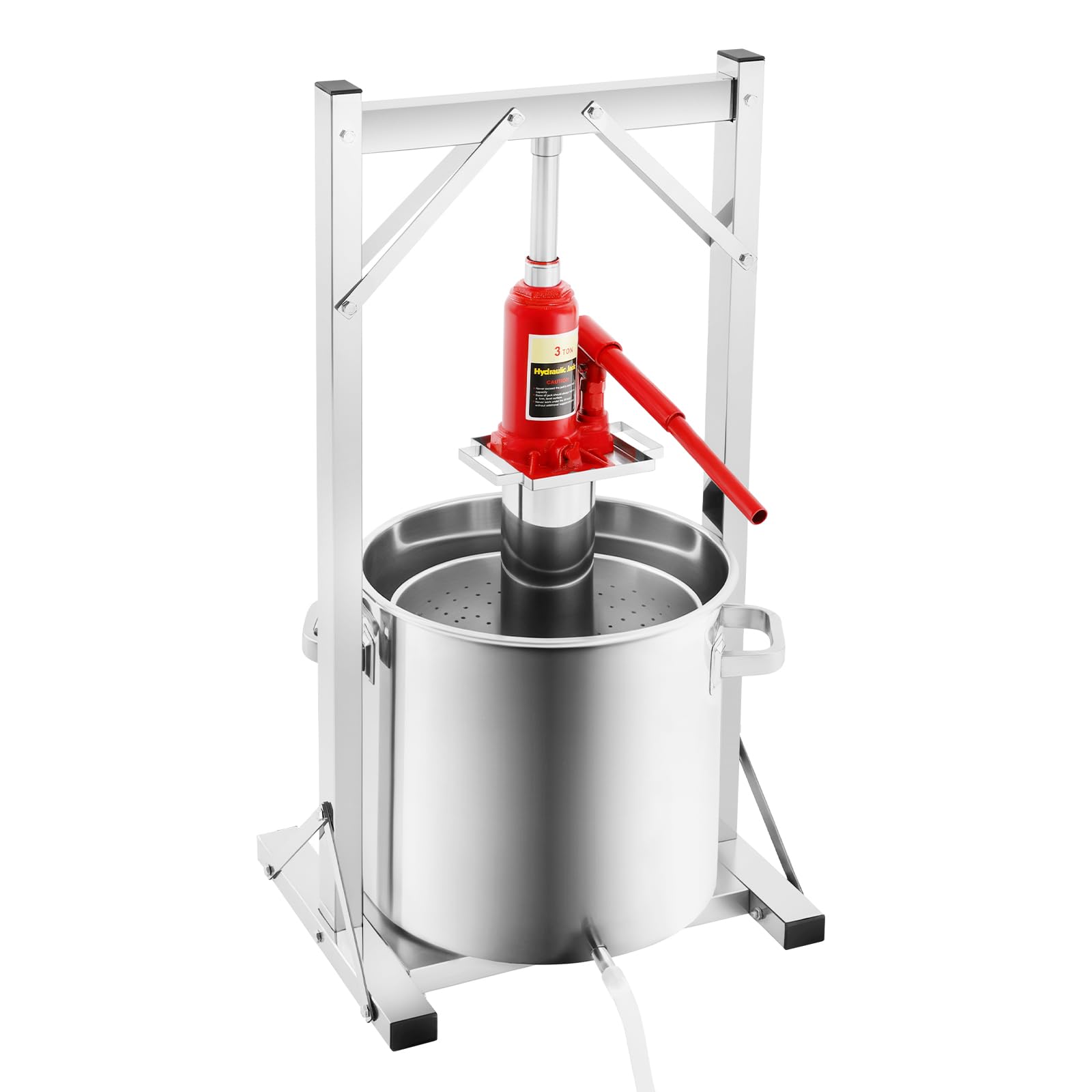 PDTHADP 22L/5.81Gal Manual Fruit Wine Press 15.16 x 12.4 x 29.92in Stainless Steel Hydraulic Jack Press Extractor 330.69Lbs Hydraulic Fruit Press 3T Pressure for Cider Cheese Honey