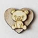 DLM26215 (Kit 12 Pezzi) Magnete Calamita Cuore Orso Orsetto in Legno Segnaposto Confettata bomboniera