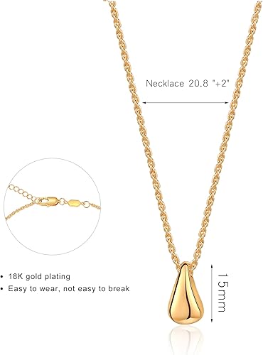 Miniatura 4 de InzheG Long Gold Pendant Necklace 18K Gold Plated Statement Simple Sweater Necklace Fashion Dainty Necklace Chain Charms Rope Chain Thin Italian