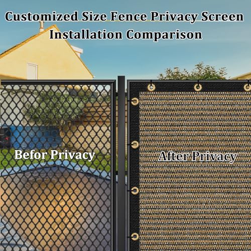 Shade&Beyond 6\' X 50\' Fence Privacy Screen Heavy Duty 170 GSM Fencing Mesh Shade Net Cover for Wall Garden Yard Backyard Indoor Outdoor Home Decoration, Brown