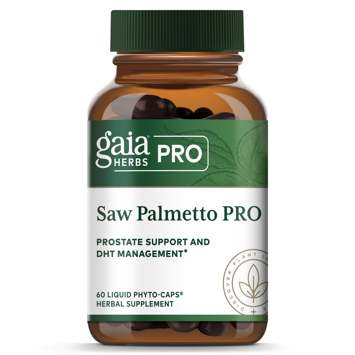 Saw Palmetto PRO - Healthy Prostate Gland Support Supplement* - Herbal Supplement with Saw Palmetto & Sunflower Seed - Vegan, Gluten-Free, Soy-Free - 60 Liquid Phyto-Caps (60 Servings)