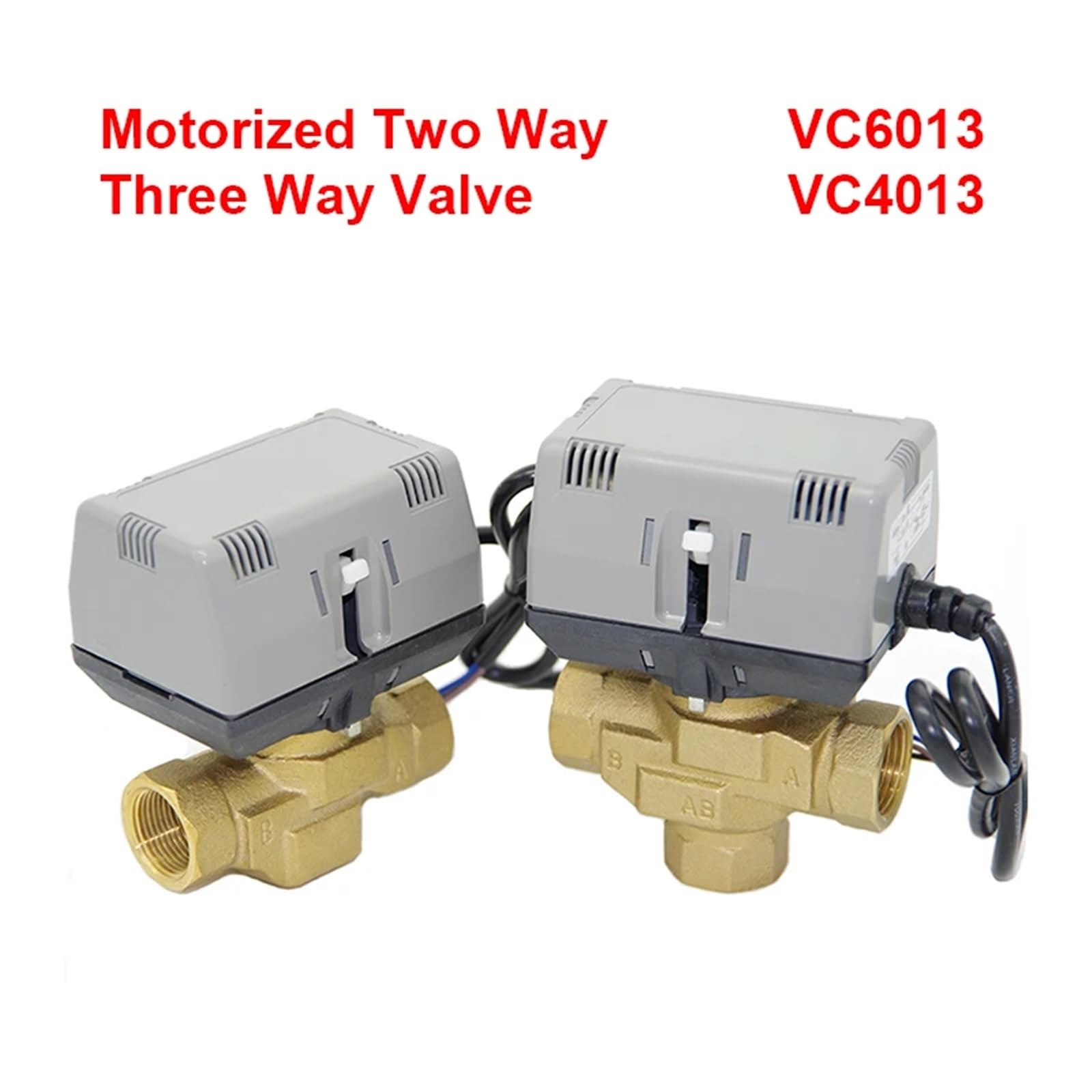 1/2 "3/4" 1 "dwukierunkowy zawór z silnikiem trójdrożny mosiądz VC6013/4013 DN15 DN20 DN25 zawór cewki wentylatora AC220V 1 SZTUK(VC4013-AC220V-THREE Way,3/4 cala)