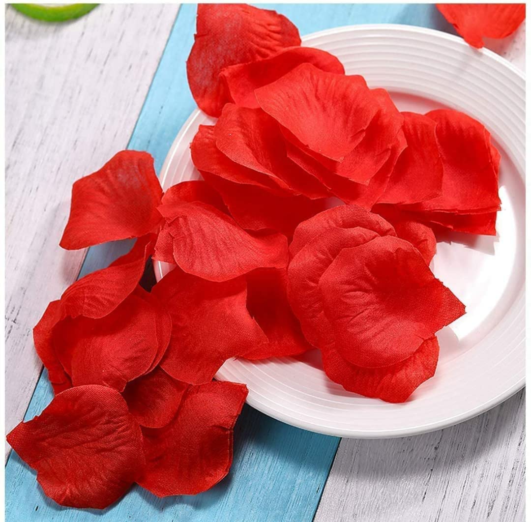 VRB Dec Silk (300Pcs Artificial Rose Petals Flowers Fake Water Floating Flowers For Pooja Thali, Festival And Events, Home, Table, Badroom, Pooja Room, Diwali Decoration Items And Diy (Red) 1