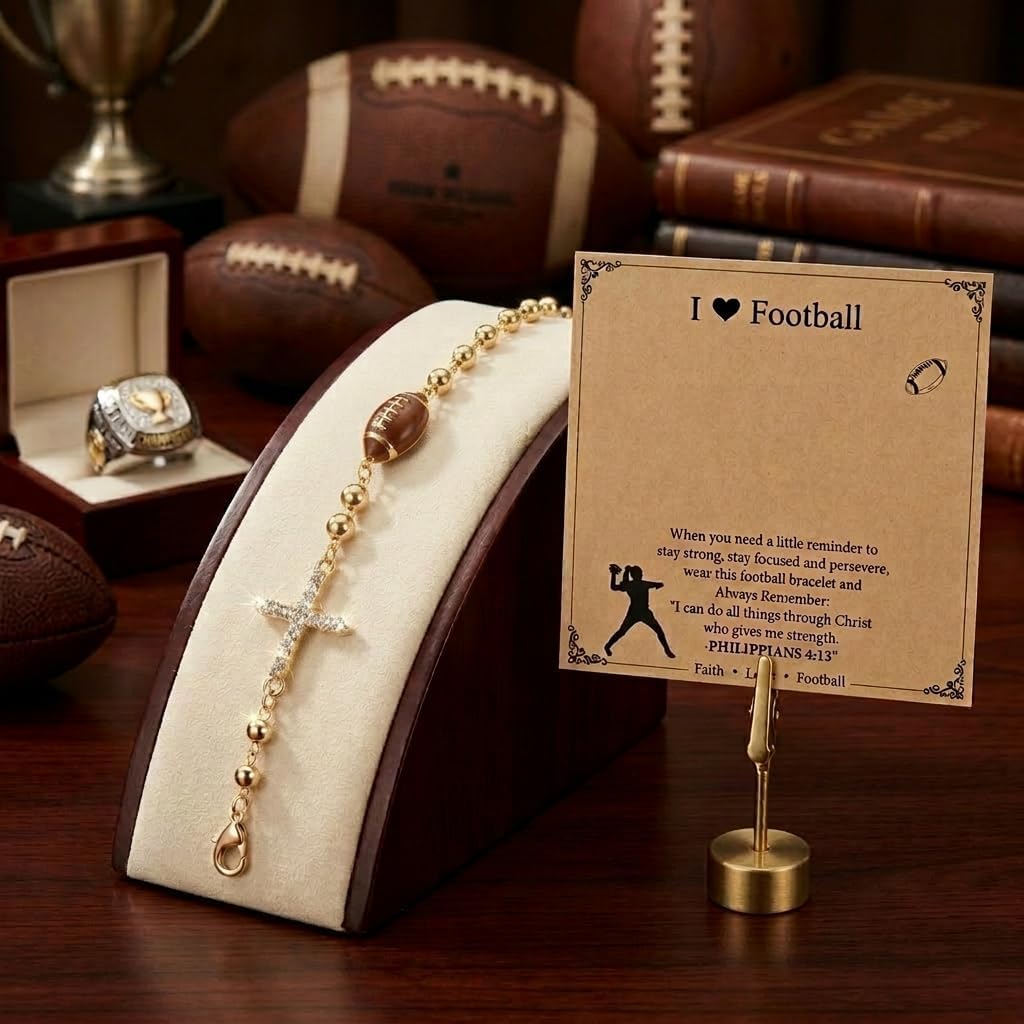 Softball Football Basketball Volleyball Soccer Bracelets, 14K Gold Plated Cross Bracelet, Sport Jewelry Christian Gift for Women Team Players Coach Senior Night