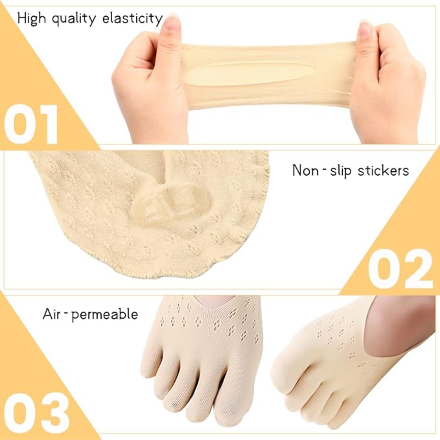 Chaussettes Orthopédiques De Compression | Sameo™,Chaussettes À Orteil Invisibles Femmes,Chaussettes À Cinq Doigts Respirantes, Chaussettes Bateau SéParéEs Pour Dames
