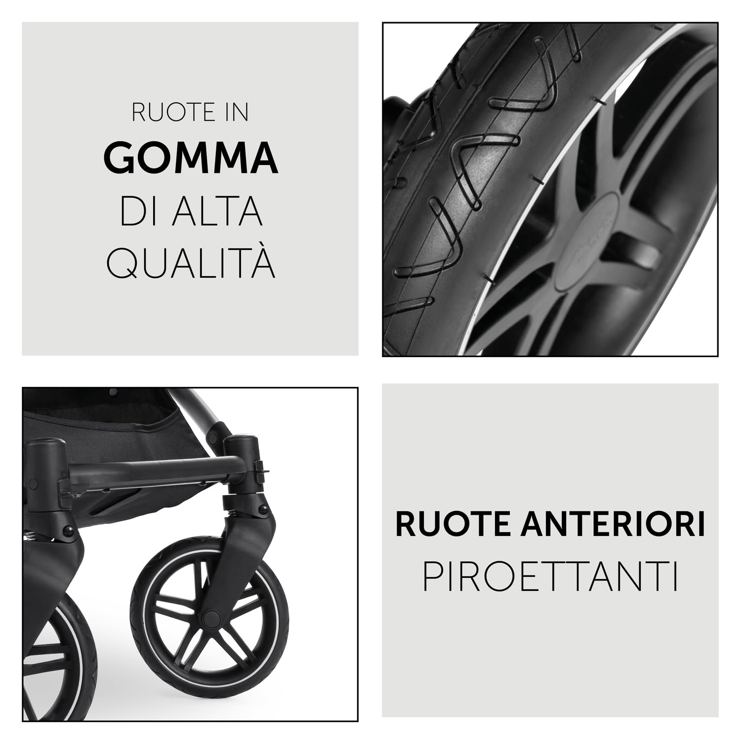 hauck Carrozzina Per Neonati Vision X Set - Passeggino e Navicella Neonato, dalla Nascita fino a 22 kg - Passeggino Reversibile con Coprigambe, Ruote di Gomma - Pieghevole e Compatto - Grigio Melange