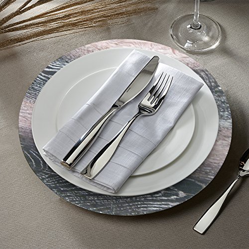 ChargeIt by Jay Walnut Wood Finish Charger Plate 13” Decorative Melamine Service Plate for Home & Professional Fine Dining Perfect for Events, Dinner Parties, Weddings, Catering, 1 Piece, Walnut