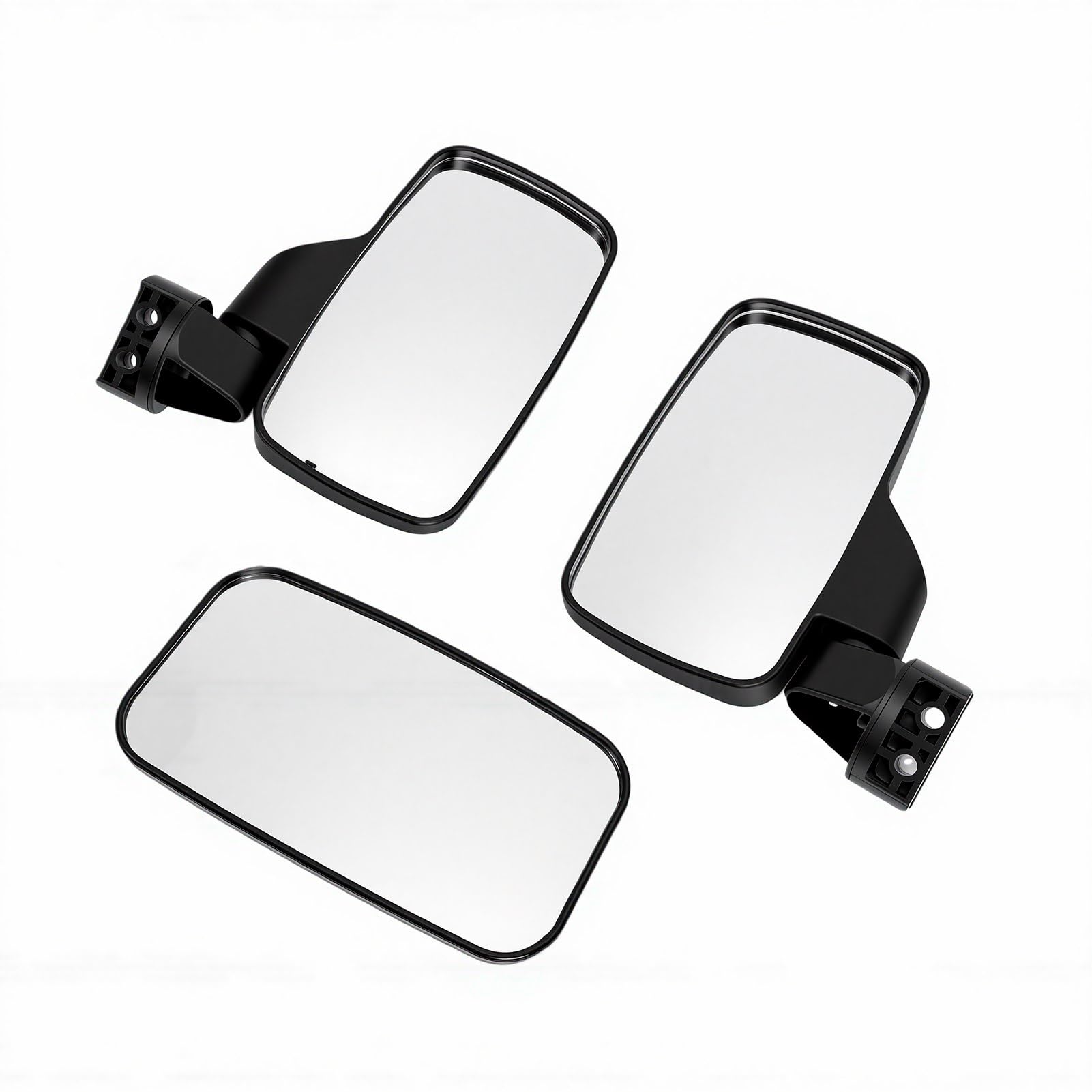 UTV-Spiegel-Set, CNC-Legierung, Verstellbares Seiten- und Rückspiegel-Set, 20,3 X 11,4 Cm, Konvexer Weitwinkel, für UTV ATV Trail Farm Utility Riding