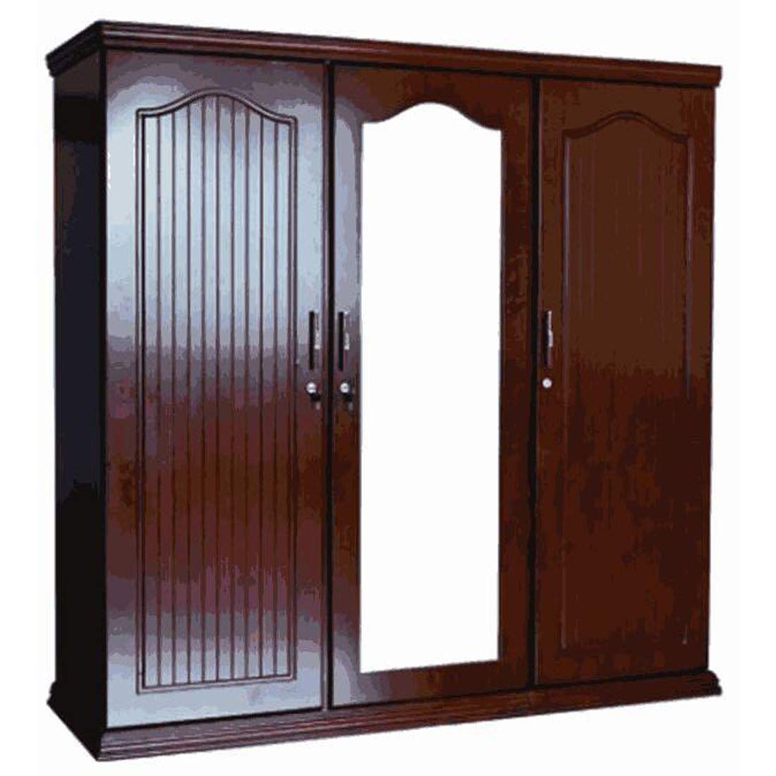 Furnituer Presents Hometown Exclusives Three Door Wardrobe Wood with Mirror-image-14