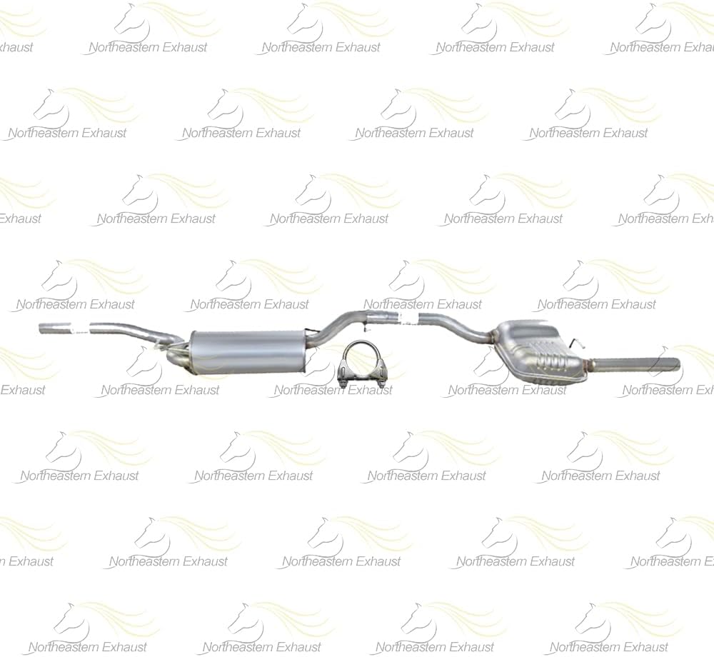 Exhaust Resonator and Muffler Kit Compatible for 2003-2007 Ford Focus 2.3L | Stainless Steel | Northeastern Exhaust | Free Clamps Included | Automotive Replacement Part
