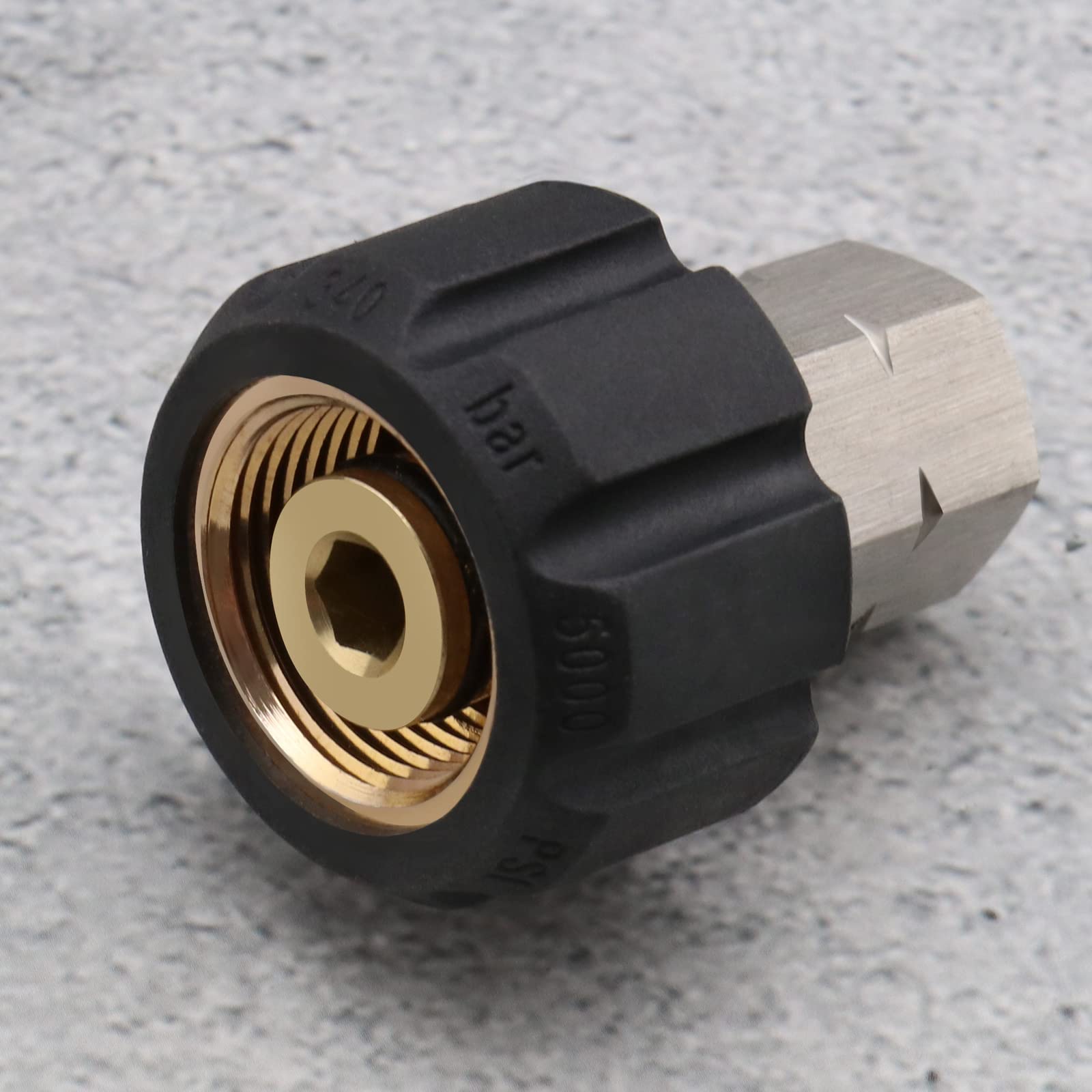 ECSiNG Adapter do myjki ciśnieniowej żeński metryczny M22 do 1/4 cala żeński NPT montaż metalowy adapter węża myjki ciśnieniowej gniazdo szybkiego połączenia