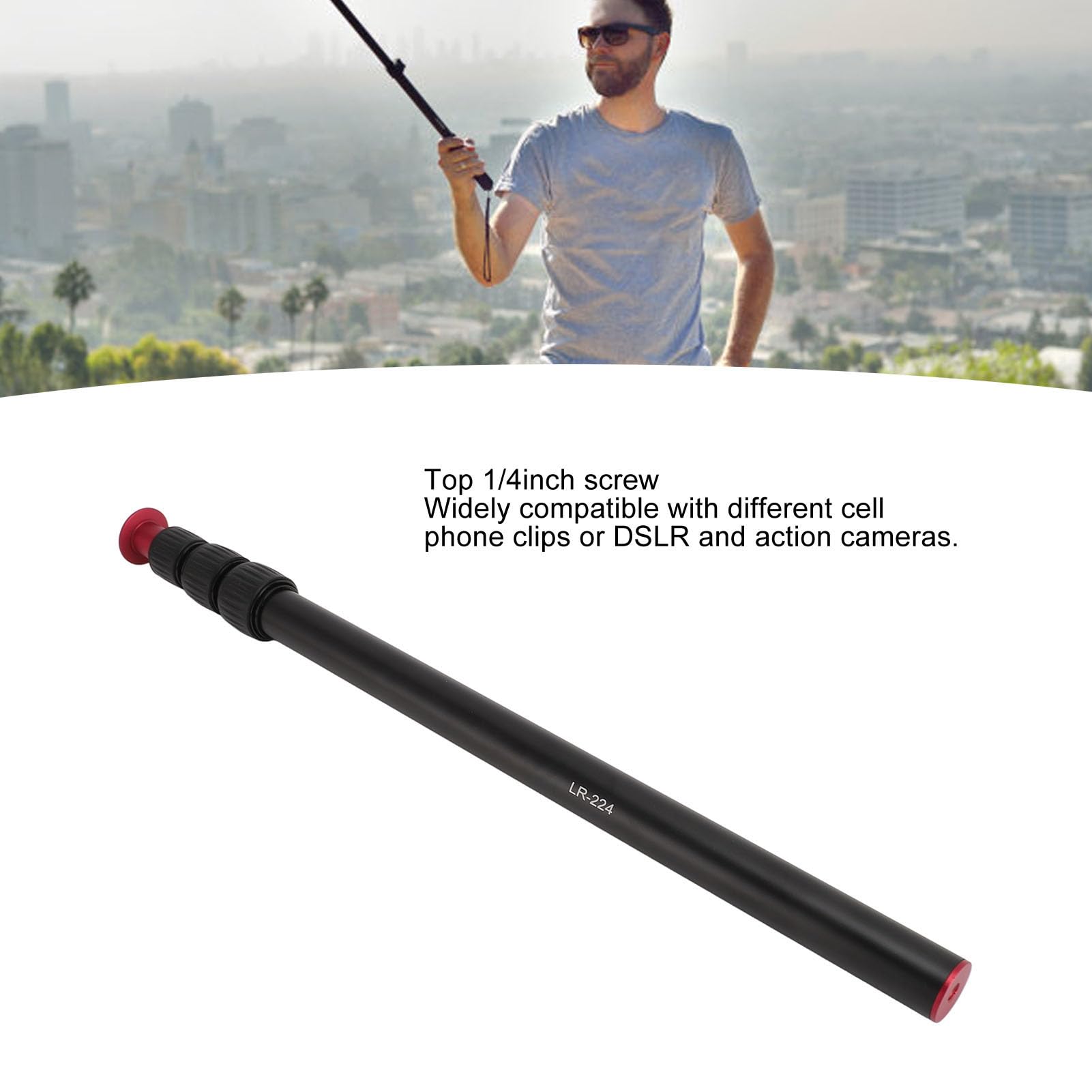 Extension Selfie Stick Aluminum Alloy 4 Section 11lb Load Bearing for Tripods Monopods