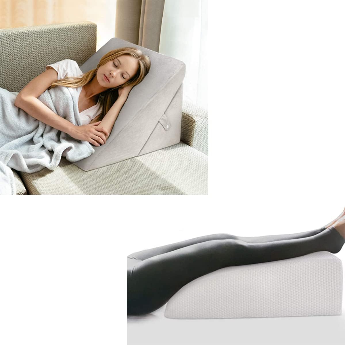 OasisCraft Bed Wedge Pillow Set Adjustable Memory Foam
