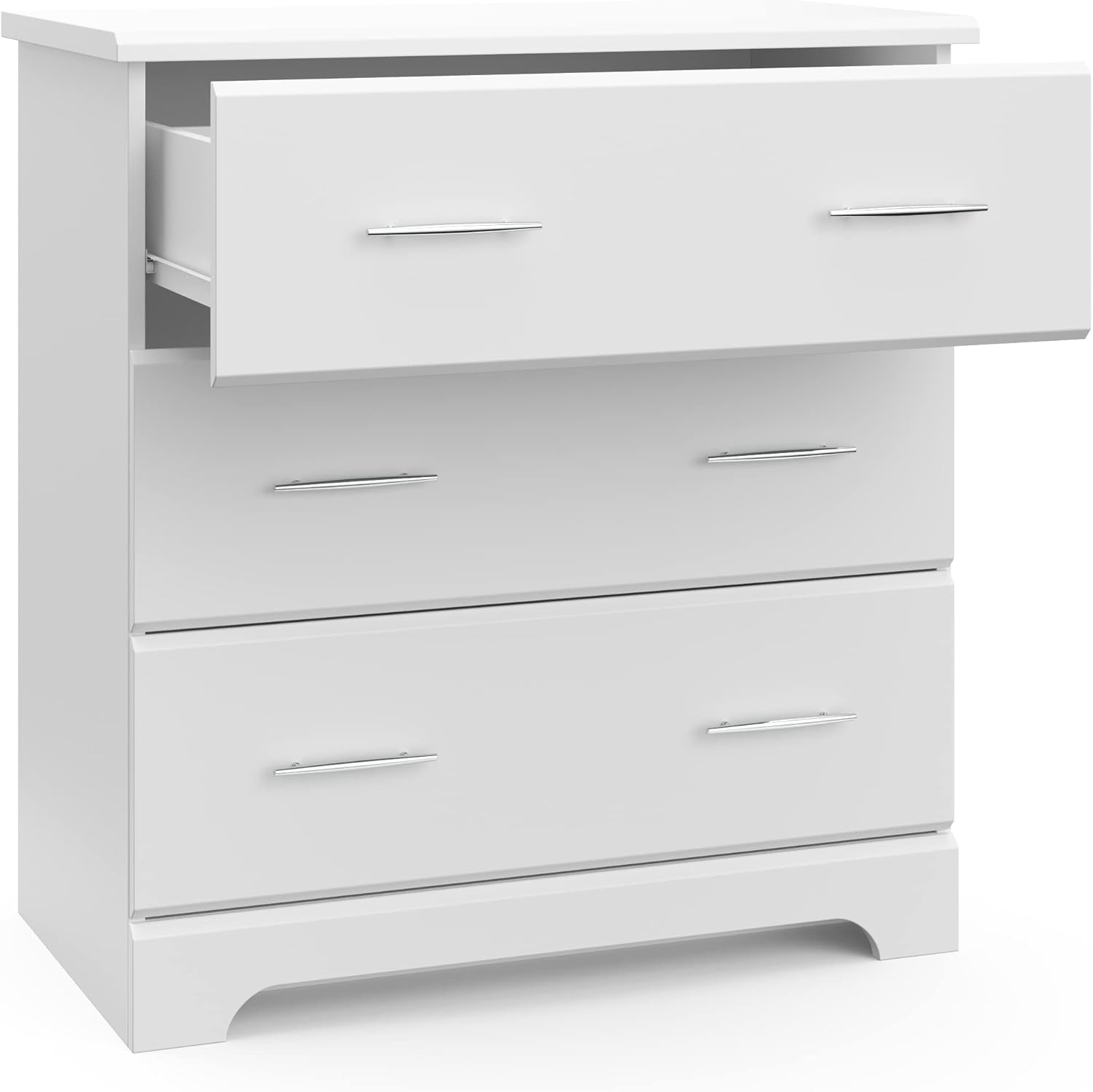 Storkcraft Brookside 3 Drawer Dresser (White) – Baby and Kids Bedroom Organizer, Nursery Chest, Storage Dresser With Drawers, Universal Design : Baby