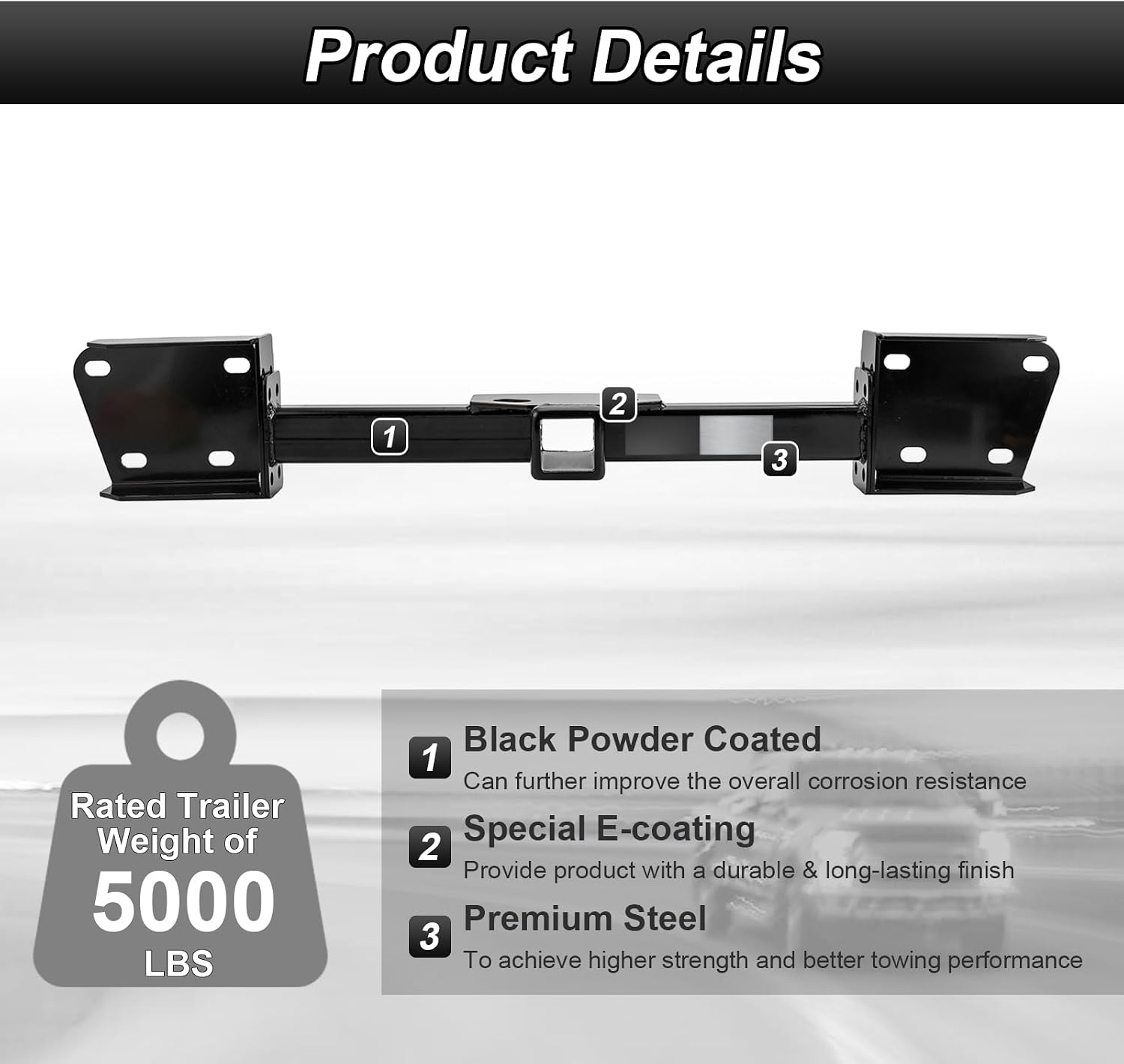 Class 3 Trailer Hitch 2" Receiver Heavy-Duty Steel Compatible with Subaru Ascent All 2019-2026(No Drilling)