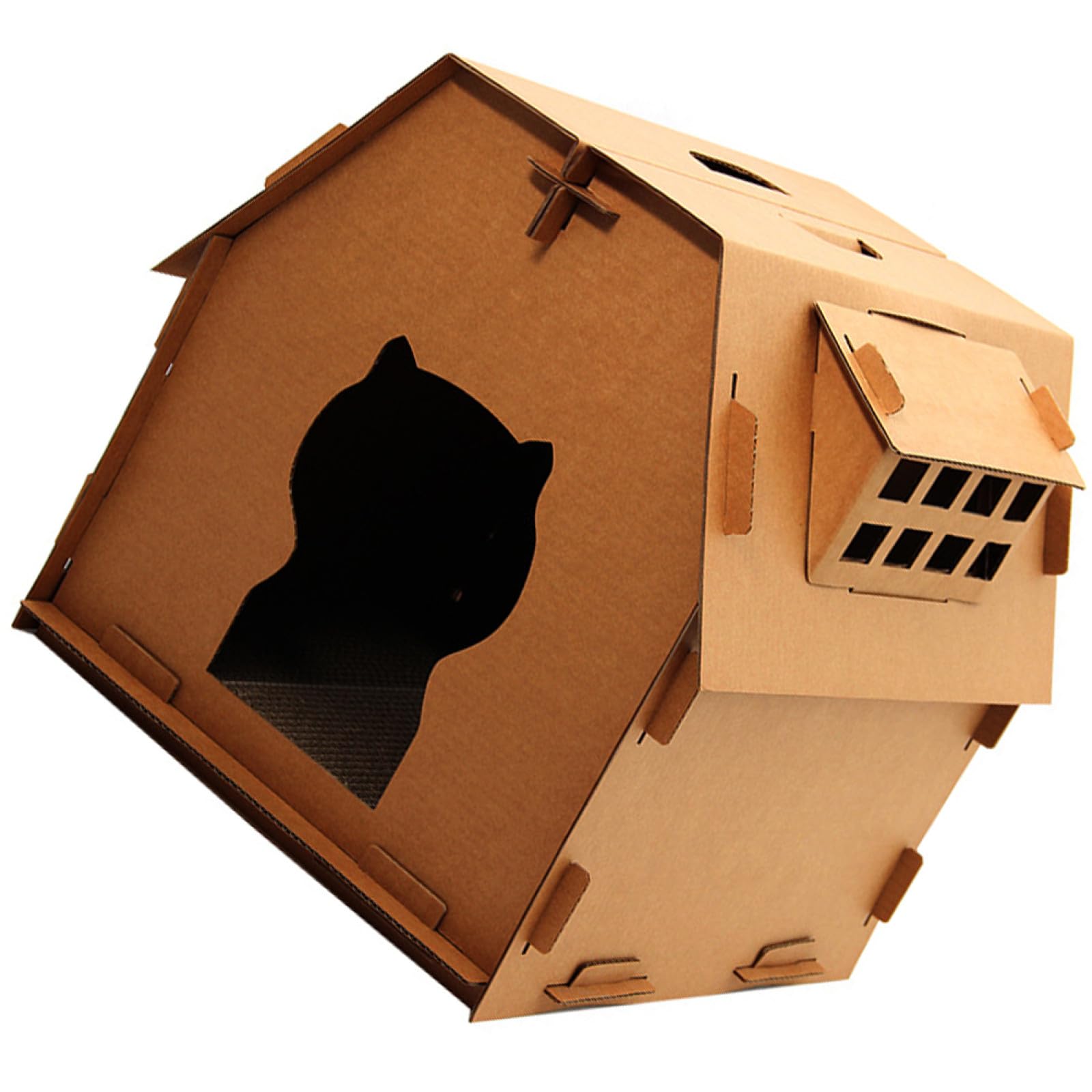 Maison en carton pour chat griffoir robuste en papier ondulé pour protéger vos meubles