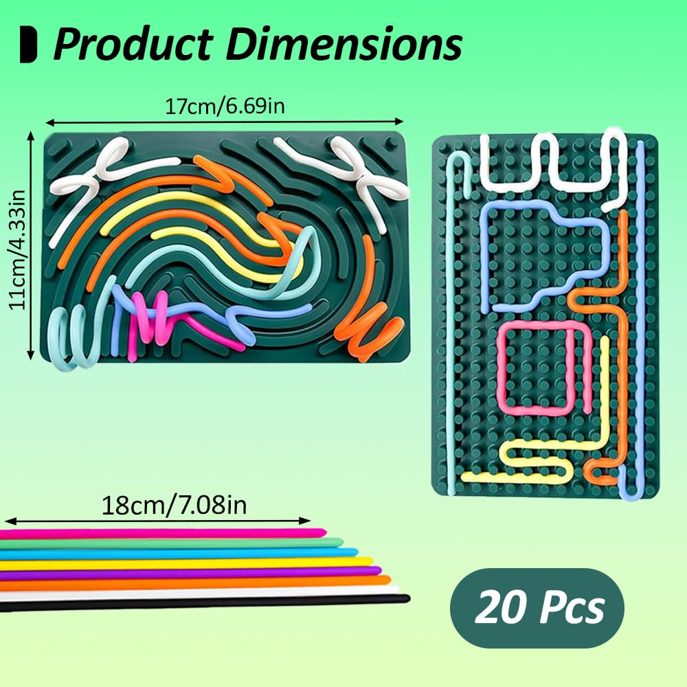 Sensory Activity Board for Adult Silicone Fidget Toys with 20 Strings - Image 2