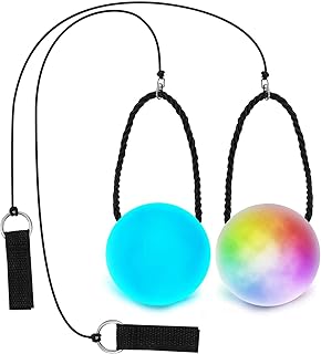 LED Poi Balls 2 Pieces, Light Spinning Flow Ball Toy, Multi Color Light Poi Balls