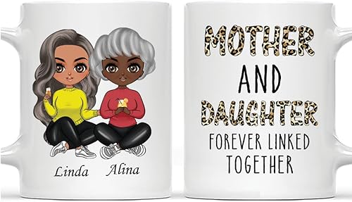 Miniatura 9 de Taza de café personalizada para la familia, como madre e hija, regalo personalizado para el día de la madre, cumpleaños, 11-15, taza de café