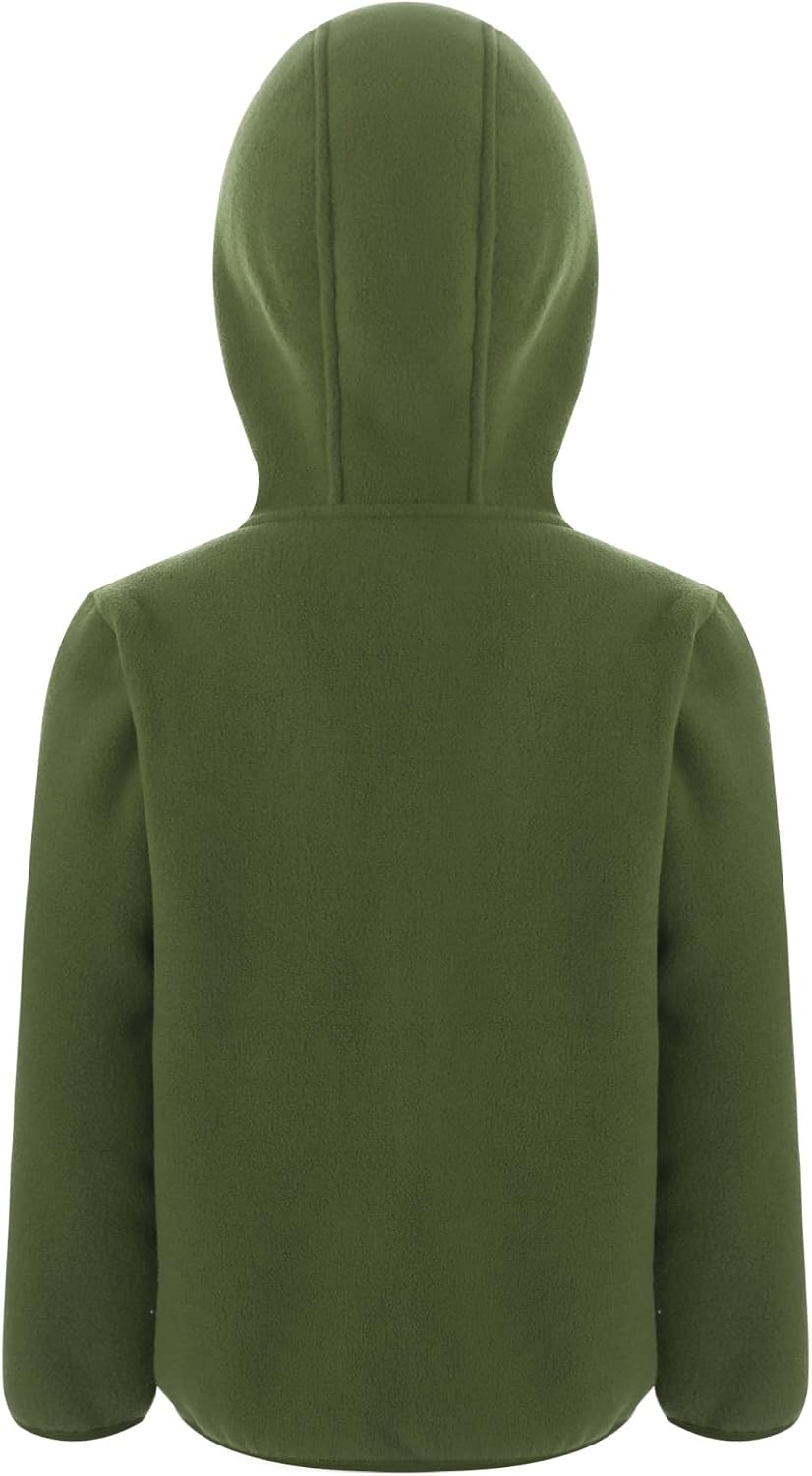 Kids Girls Boys Fleece Hoodie Sweatshirt Long Sleeve Zipper Hooded Jacket Coat with Pockets
