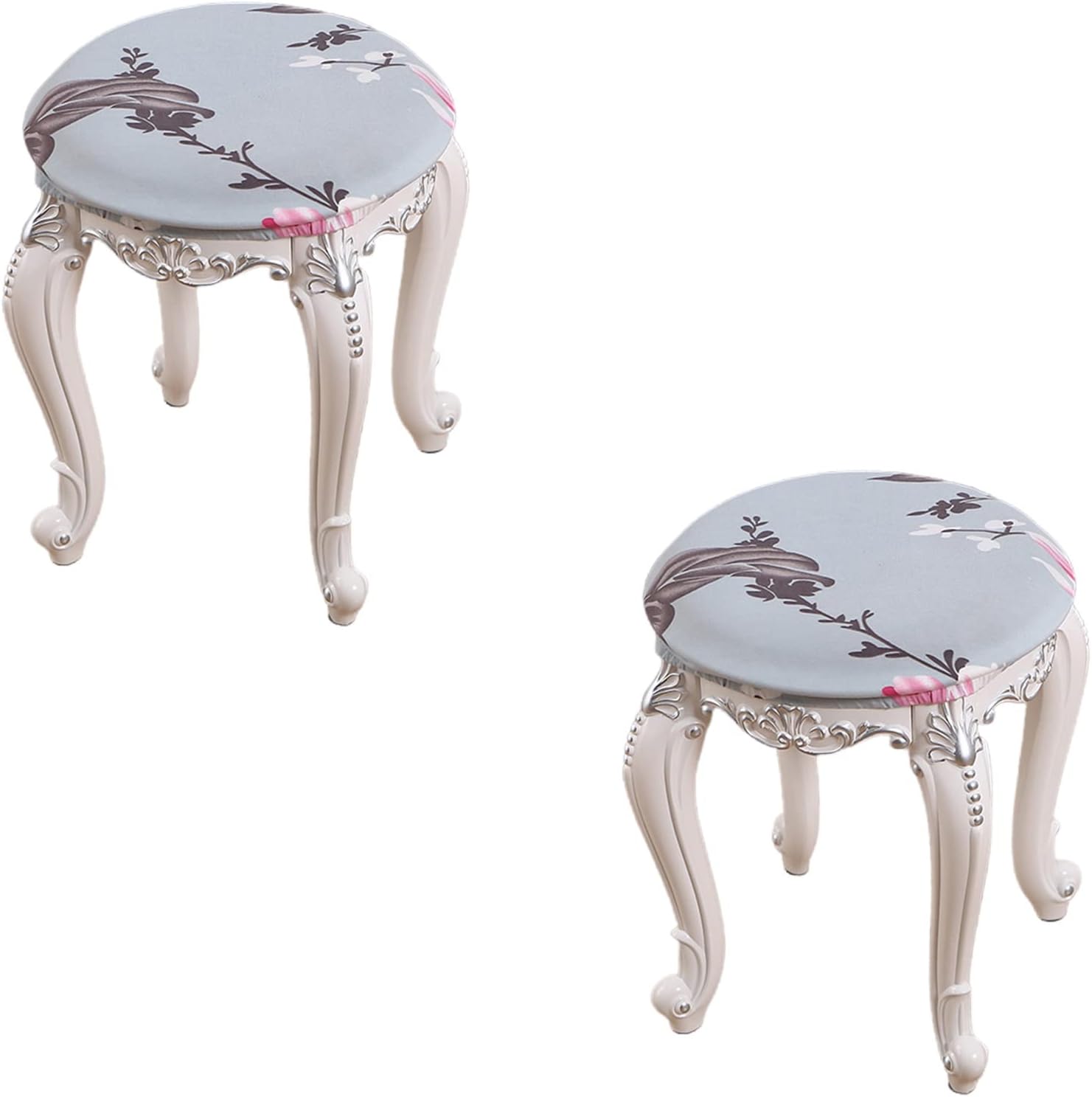 4 Pack Round Bar Stool Covers - Super Soft and Washable Elastic Stool Cushion Slipcover for Living Room, Bedroom,22