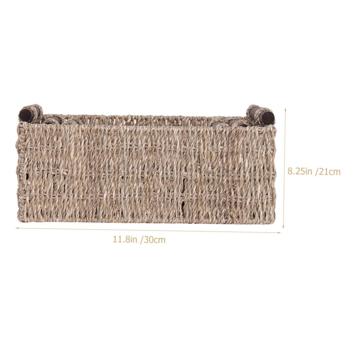 LIFKOME Woven Rectangular Basket Compact Sundries Holder for Vanity Desktop Organization Stylish Natural Design Durable Multi Functional Storage for Home Office