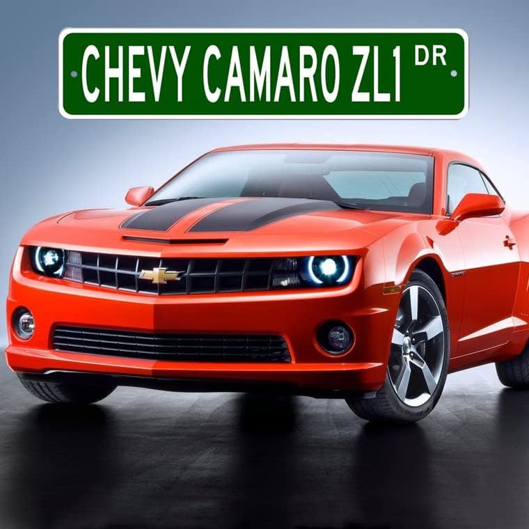 Miniatura 4 de Letrero de calle Chevy Camaro ZL1, letrero de coche GM, letrero de metal para garaje, decoración de pared novedosa, 4 x 18 pulgadas