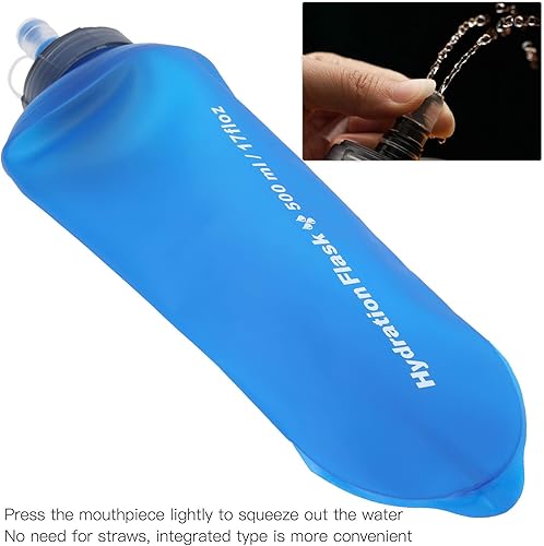 Miniatura 6 de Alomejor Botella de agua de silicona 16.9 fl oz suave plegable botella de agua plegable para correr paquete de hidratación