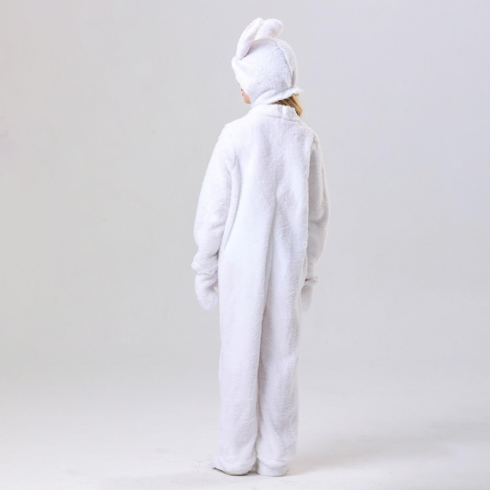 Kostium zajączka wielkanocnego dla dzieci, zwierzęcy, kombinezon z kapturem, królik, strój z rękawiczkami i ochraniaczami stóp, kostium dla dzieci, cosplay, fantazyjny kostium na wielkanocne parady i