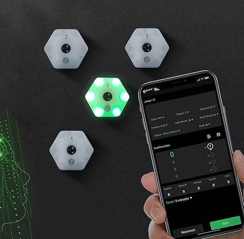 Miniatura 2 de QUELINGSPORT Queling ReactionX Reaction Training Light Lamp Equipo de respuesta de agilidad de velocidad, básquetbol, boxeo, esgrima, rehabilitación