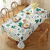 Lot 2 Nappes Saint-Patrick Trèfle Vert – 137 X 274 Cm, Plastique Imperméable Jetable