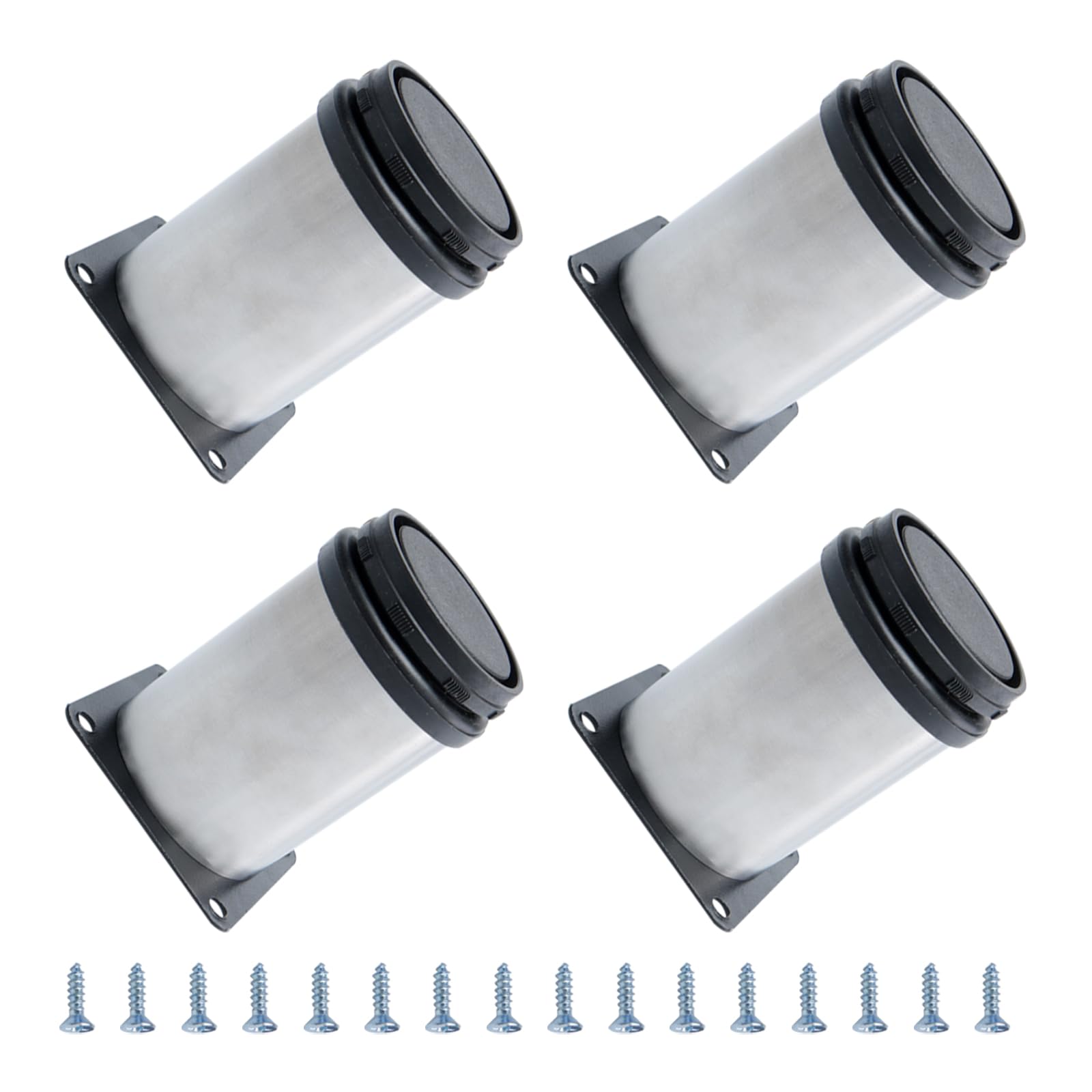METALLIXITY Furniture Legs (2.4 Inch Height) 4Pcs, Stainless Steel Furniture Cabinet Metal Legs with Screws