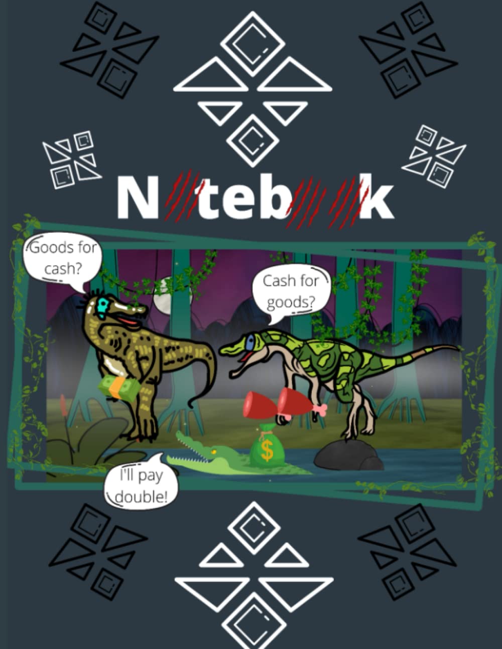 Notebook - Meat Dealer Dinosaur Edition: 8.5 x 11 - Paperback - Matte Cover - 150 Blank Lined Pages