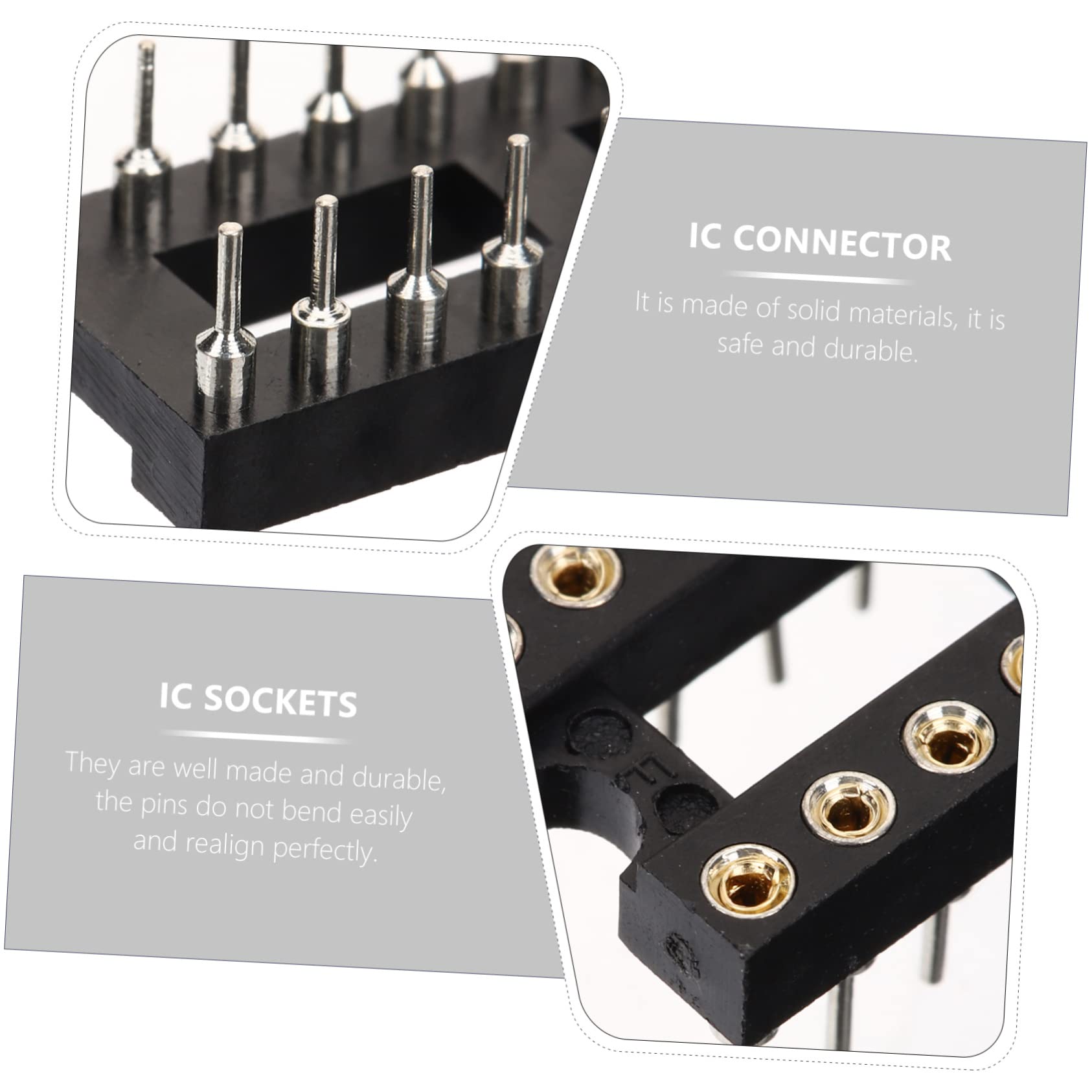 Ciieeo 6pcs Solder Type Ic Socket 20pin Dual Row Ic Connector Circuit Terminals Electrical Connector Blocks