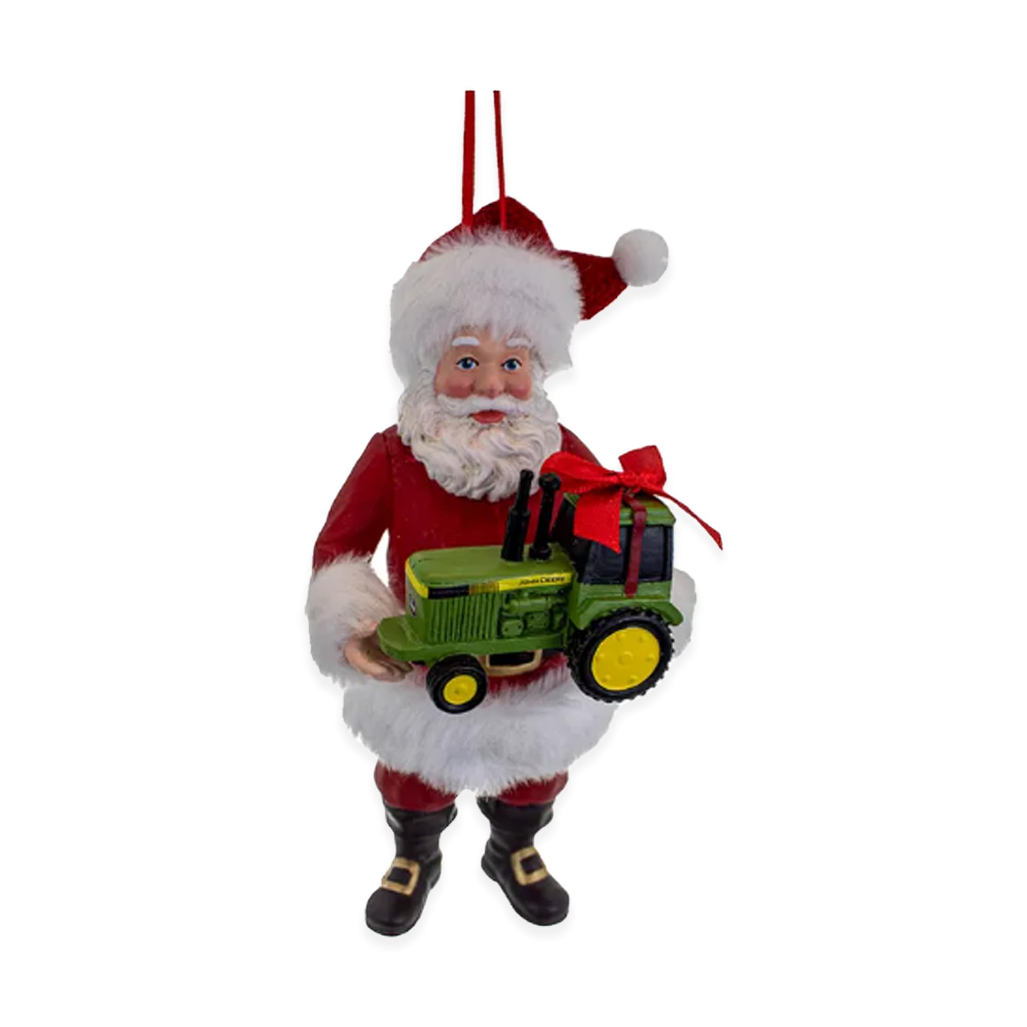 Figurine Fabriché Père Noël avec tracteur JD objet d'artisanat d'art Kurt Adler