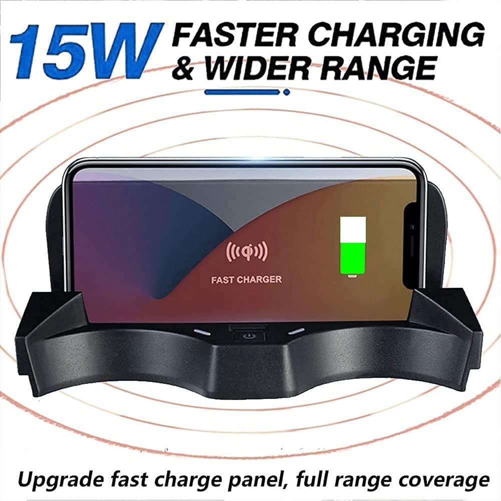 Cargador de Coche Inalámbrico para BM-W X1/X2 2016-2021, Almohadilla de Carga de Carga RáPida de TeléFono Inteligente Consola Central Accesorios Panel con Puerto USB