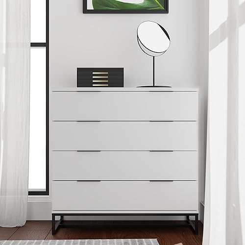 Miniatura 9 de Edenbrook Preston - Mesita de noche con 1 cajón, baúl de almacenamiento, diseño moderno, fácil montaje, caoba rústica Caoba rústica,Negro -,Madera