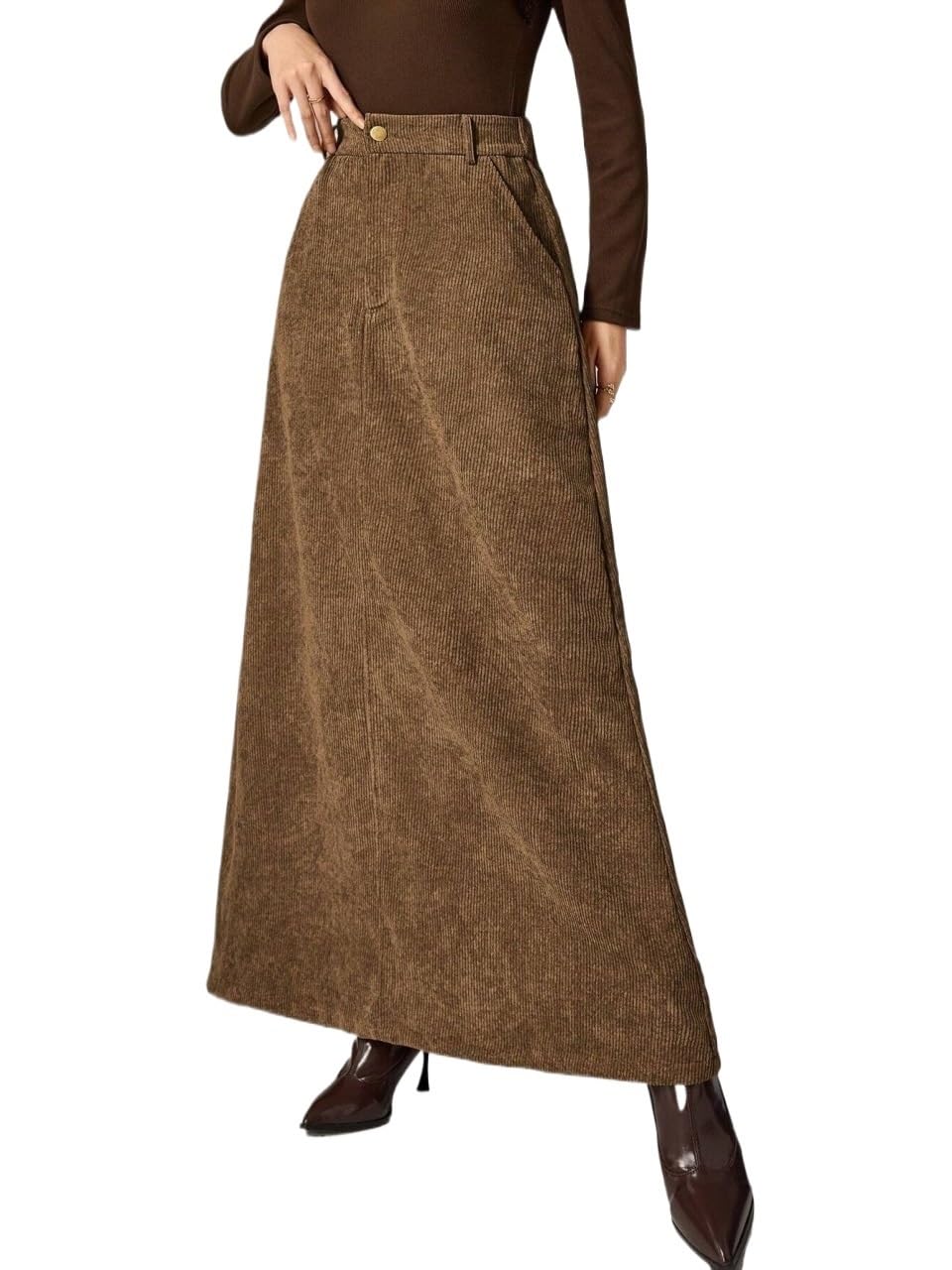 Womens Flowy Trendy Skirt Solid Color High Waist Skirt